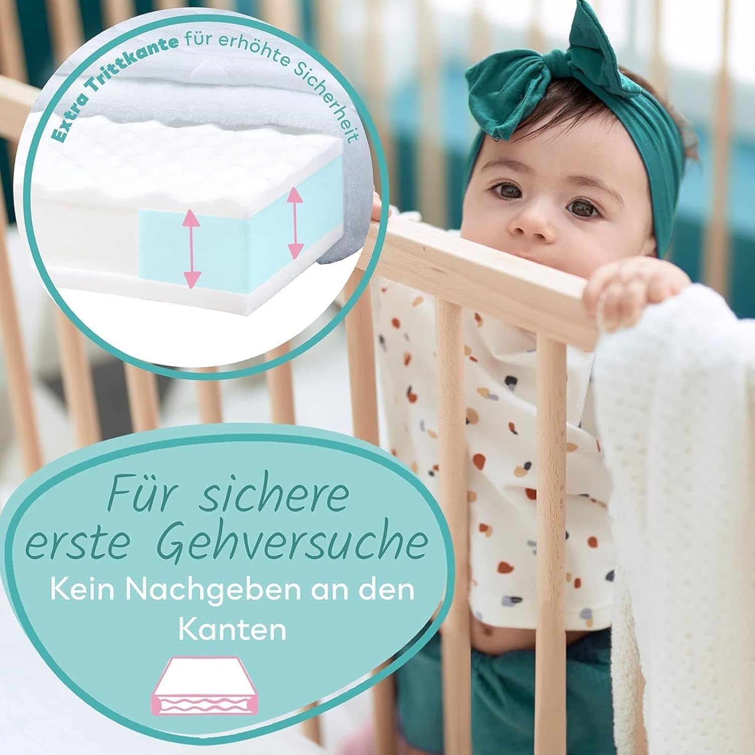 Sun Garden Kindermatratze 120x200 cm H3, Oeko Tex 100 Zertifiziert, Matratze für Kinderbett, Bezug waschbar, Optimale Matratze für Kinder, Bezug mit Klimafaser-Versteppung, Modell P1440 ComfortPur