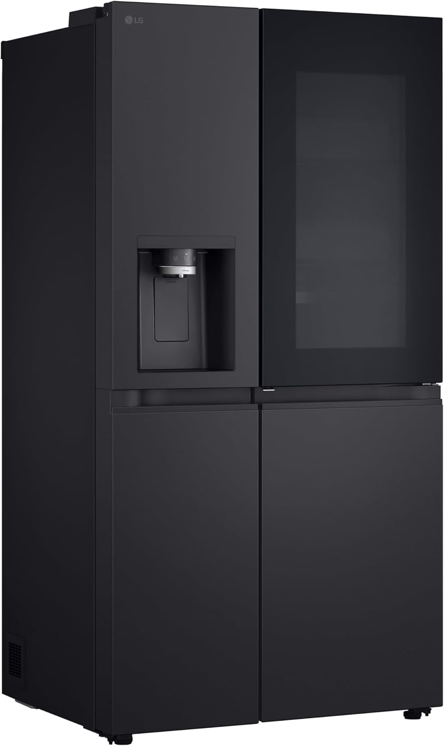 LG GSGV81PYLL Frigorifero Side by Side, Classe E, 635 L, Instaview, Frigorifero con congelatore, Dispenser ghiaccio, ghiaccio tritato, acqua, Total NoFrost, Smart Inverter Compressor, Wi-Fi