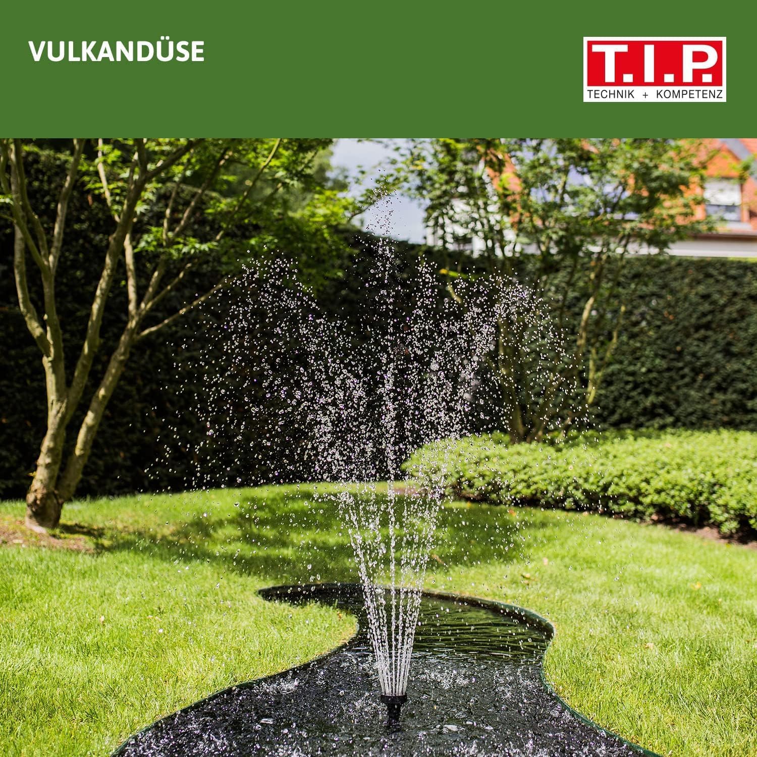 T.I.P. Teichpumpe - Bachlaufpumpe (20.000 l Teichvolumen, 8.000 l/h Fördermenge, 4,5 m Förderhöhe, Auch für Wasserfälle und Filtersysteme, intregrierter Förderleistungsregler) BPF 8000 E, 30428