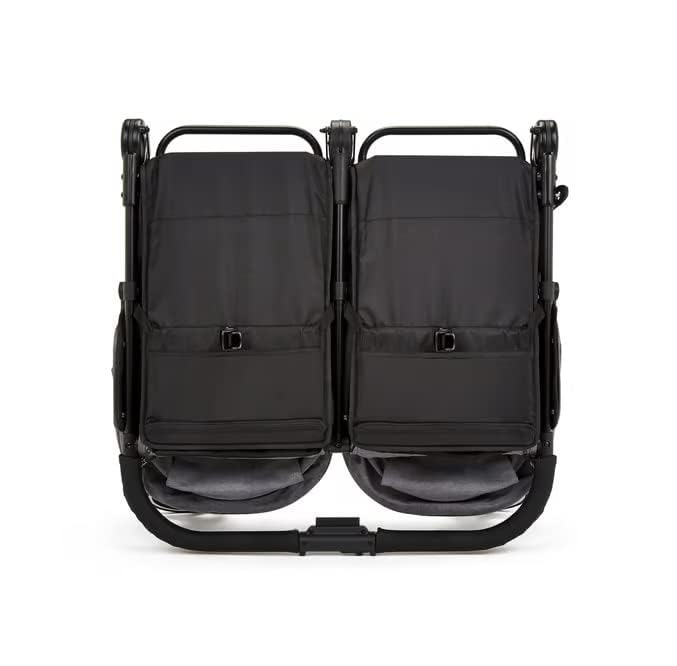 Ickle Bubba Venus Prime Passeggino Gemellare - Adatto dalla Nascita fino a 15 kg (circa 3 anni), Passeggino Leggero Pieghevole per Gemelli con Culla Morbida per Neonati, 2 Coprigambe e Parapioggia (Nero)