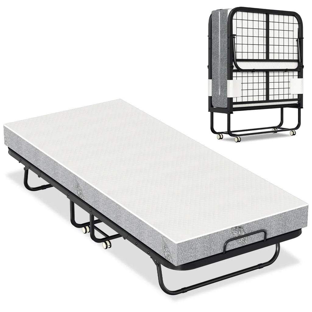 Sonnewelt Letto Pieghevole 90x200cm con spessore di 13cm e rotelle