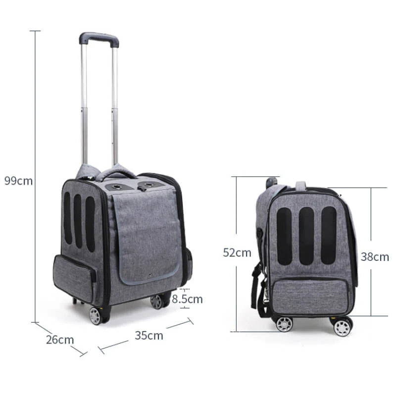 PetVoyage – Zaino da viaggio versatile per gatti con funzione trolley integrata