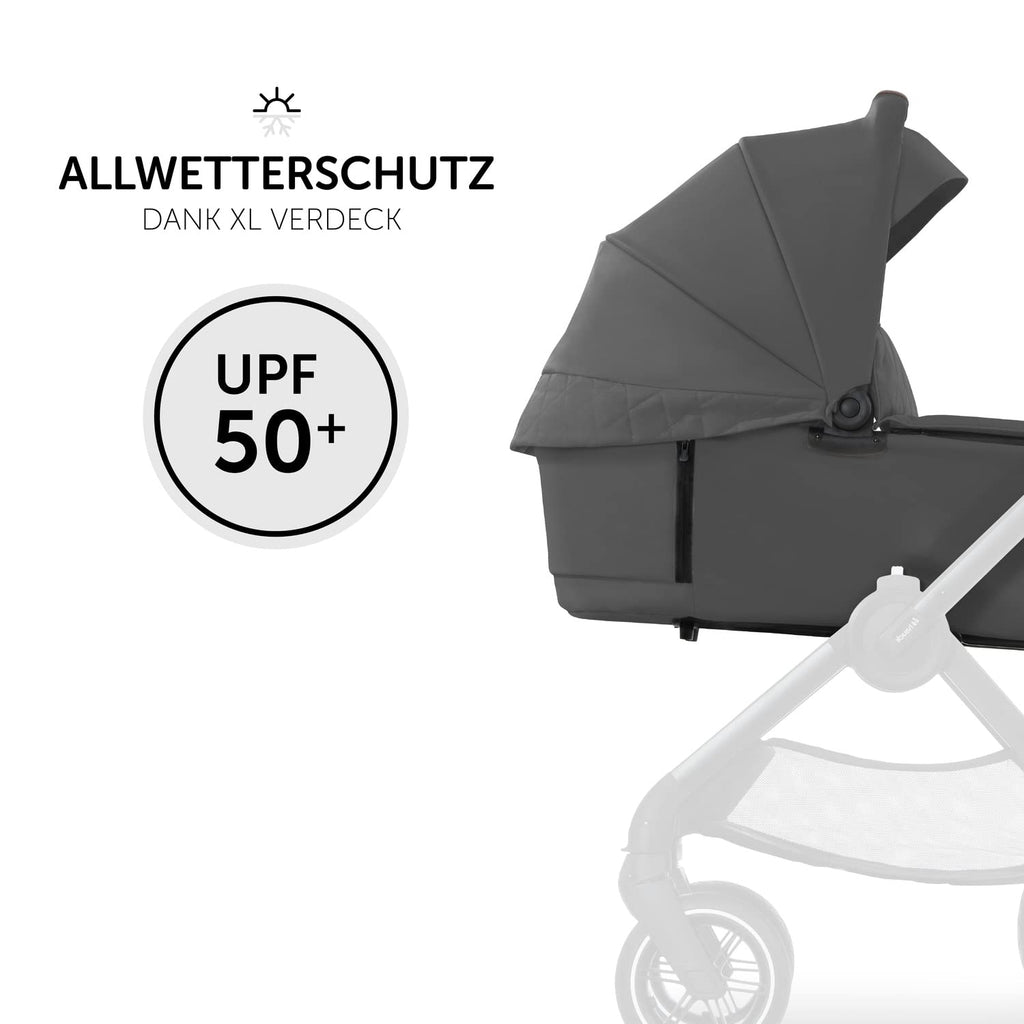 hauck Kinderwagen mit Beindecke Walk N Care ab Geburt bis 22 kg mit Liegefunktion, Becherhalter, Sitz Wendbar & Höhenverstellbar, Gummireifen, Teleskopgriff, UPF 50+, Zusammenklappbar (Dark Navy Blue9