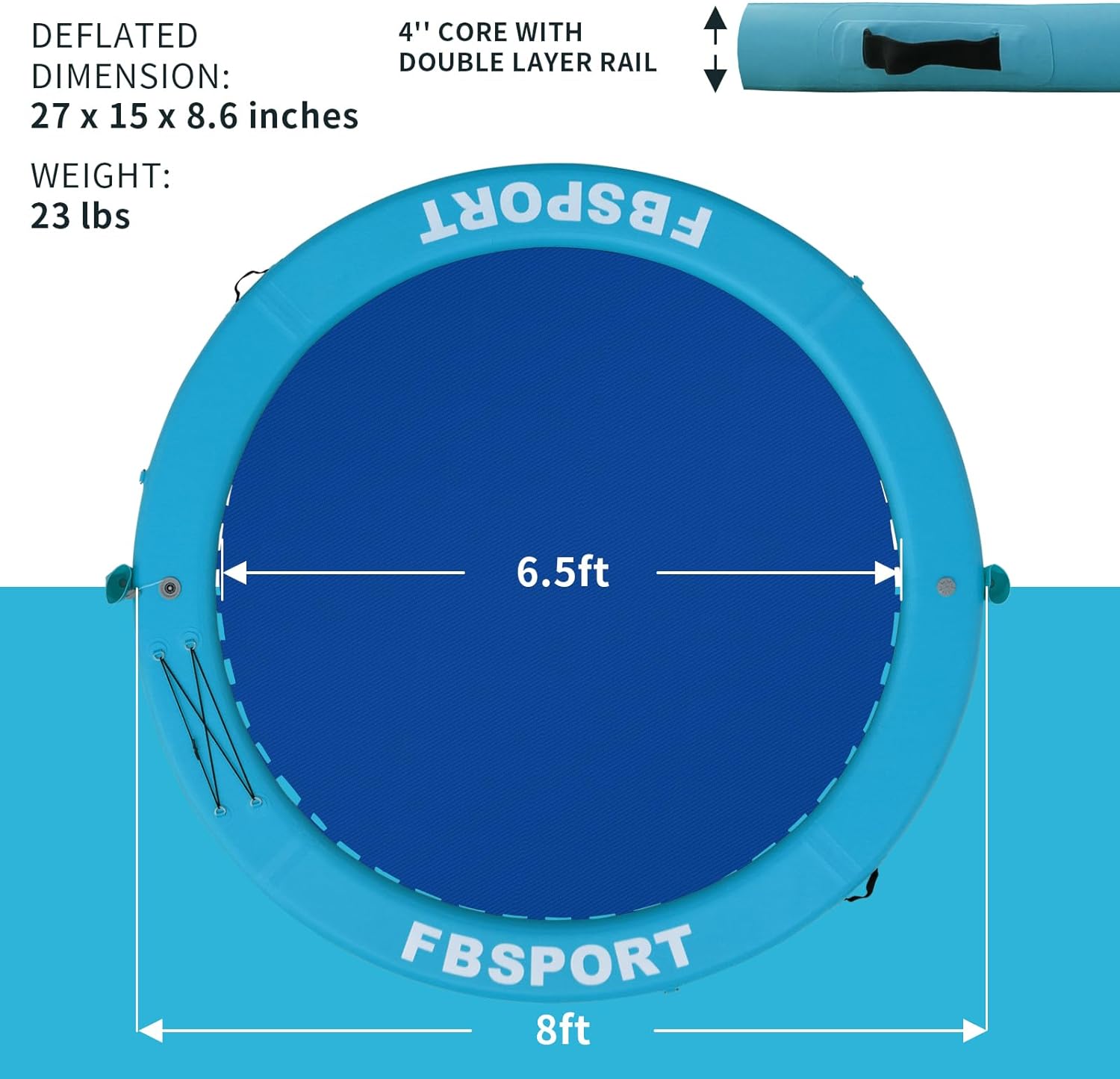 Dock gonfiabile, piattaforma galleggiante, lettino gonfiabile ad acqua da 2,44 m per lago con portabicchieri, anello gonfiabile rotondo, zattera galleggiante, isola prendisole, tappetino da piattaforma