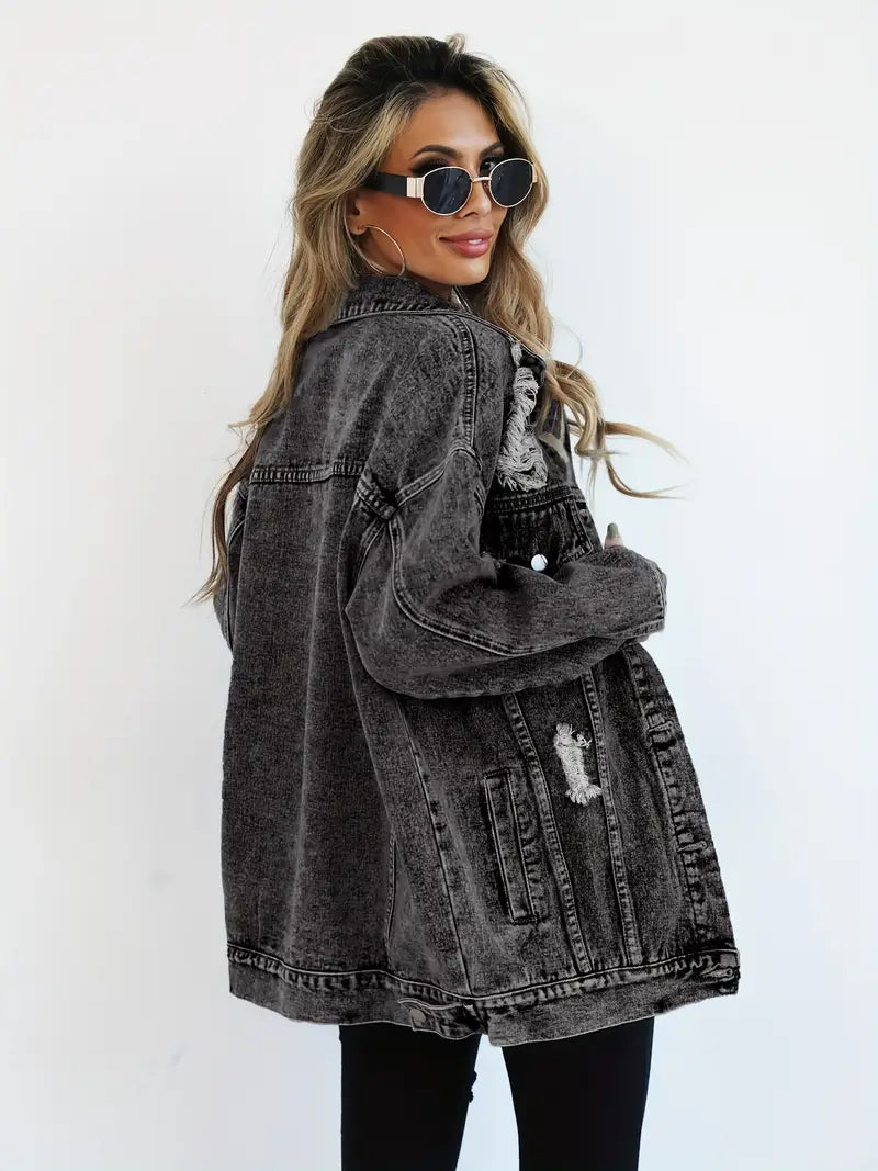 Trendige Jeansjacke in bergre für Frauen