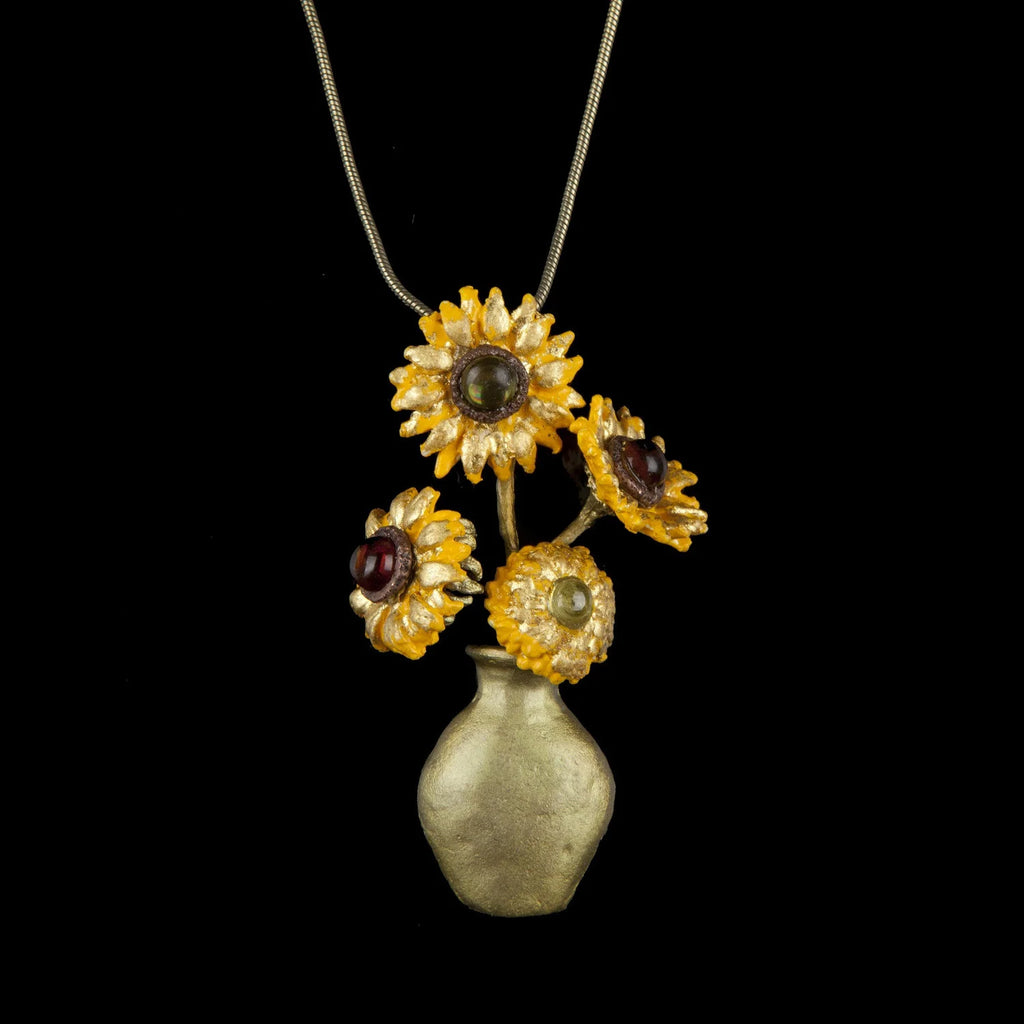 Van Gogh Sonnenblumen Kette mit Anhnger - Vase