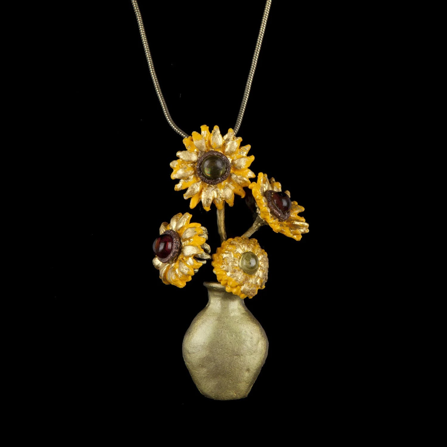 Van Gogh Sonnenblumen Kette mit Anhnger - Vase