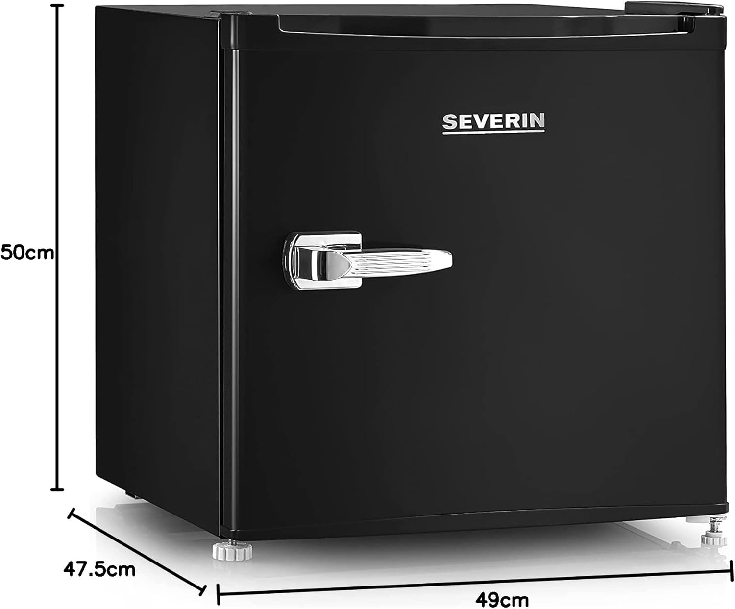 SEVERIN Mini Frigorifero/Congelatore Retrò (31 l), Congelatore piccolo, Minifrigo con controllo flessibile della temperatura, Frigo da tavolo, nero, GB 8880