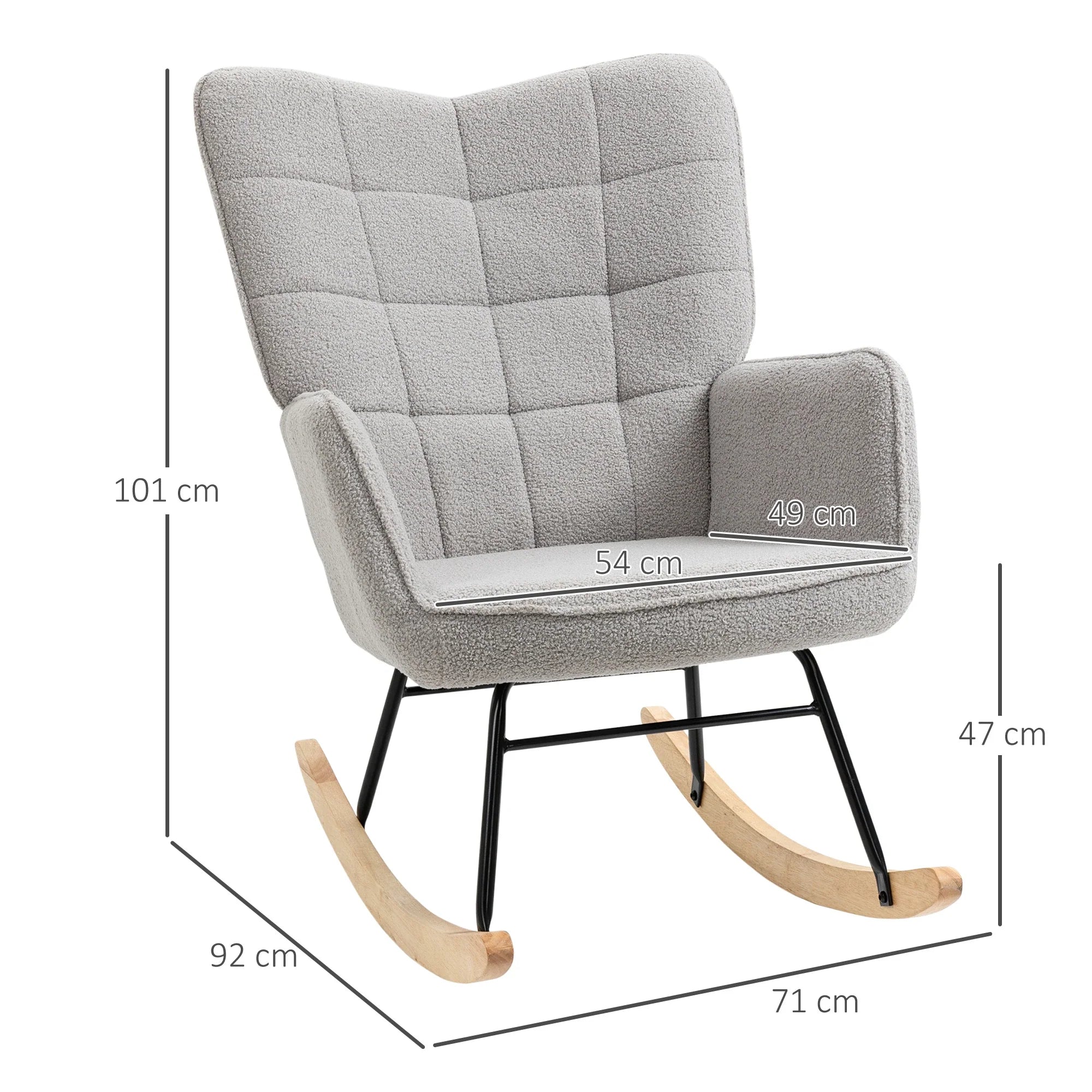 HOMCOM Schaukelstuhl Wohnzimmer Schwingsessel elegant gemütlich