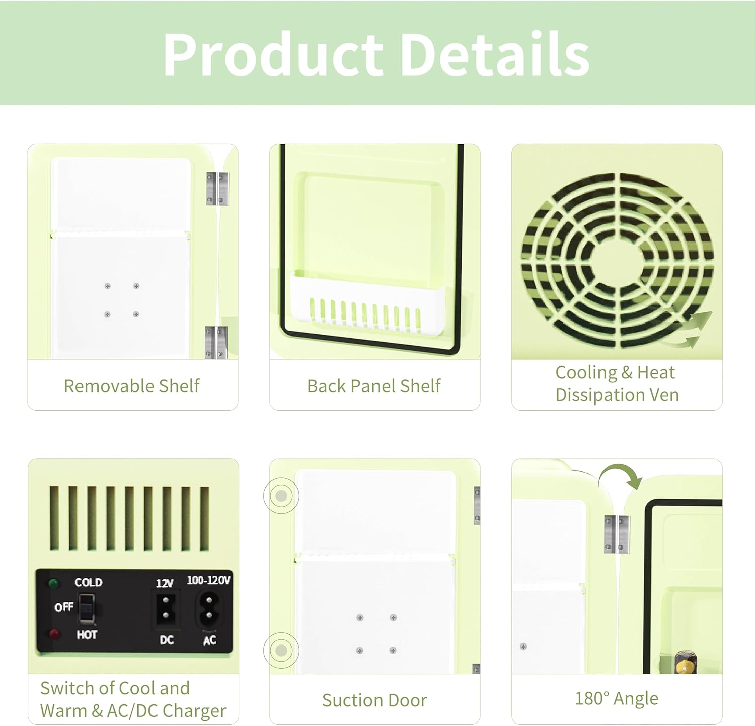 YASHE Mini Fridge, 4 Litre Mini Refrigerators for Cosmetics, Drinks, 220 V AC/12 V DC Thermoelectric Cooling and Heating, Small Fridge for Bedroom, Office, Dorm, Car (Pink)