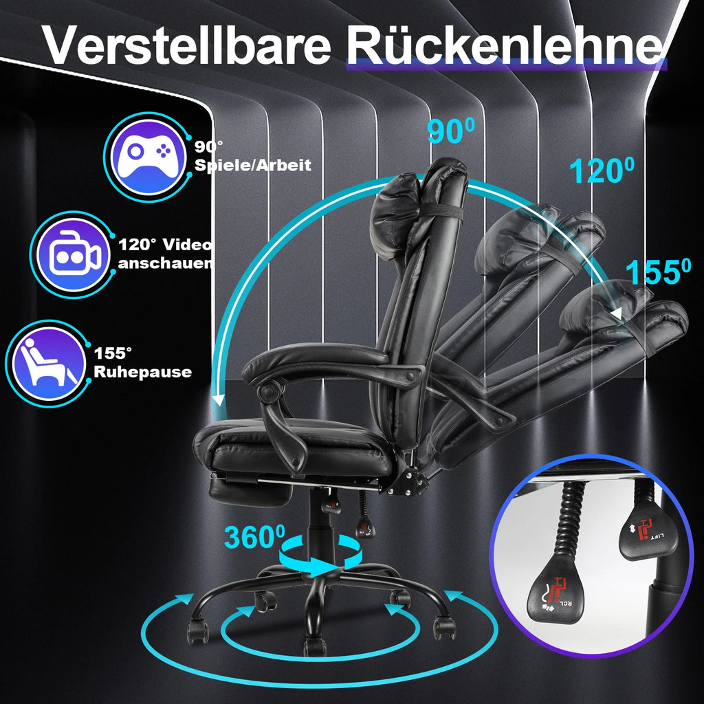 Sonnewelt Sedia girevole regolabile in altezza Sedia da ufficio girevole a 360°