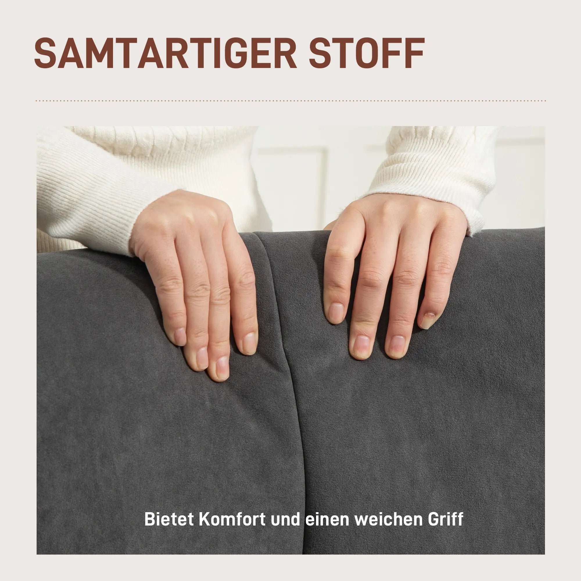 HOMCOM Poltrona imbottita per lounge, con trapuntatura confortevole, gambe in legno, velluto grigio