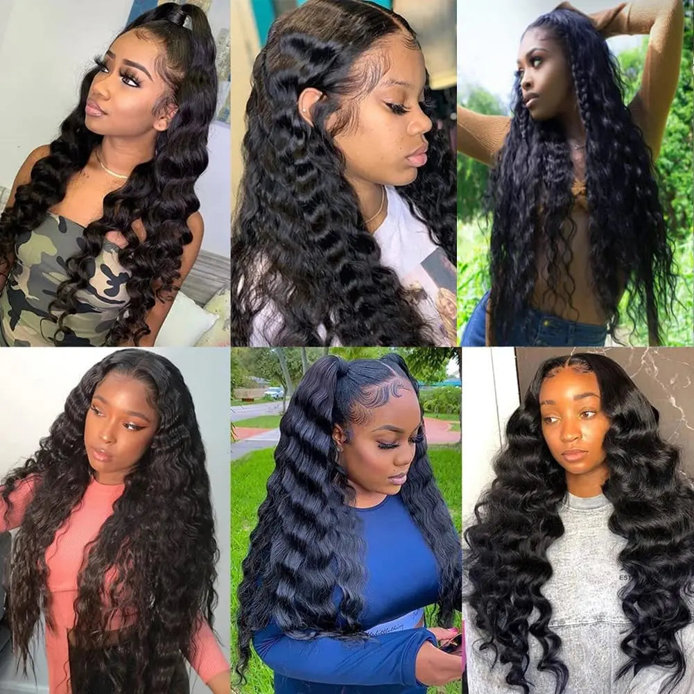 Trasforma il tuo look con la parrucca Xbeauty Loose Wave Lace Front 13x4 HD Trasparente 180% Densità in Loose Deep Wave, capelli umani pre-pizzicati con baby hair