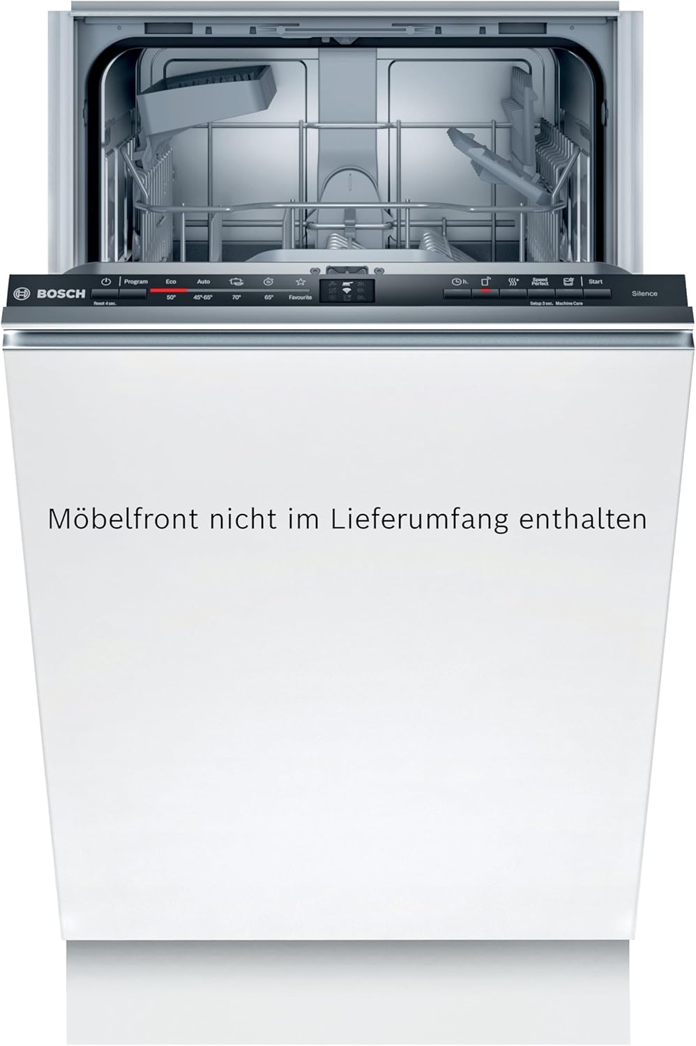 Bosch SPV2IKX10E Serie 2 Lavastoviglie smart a scomparsa totale, larghezza 45 cm, Cestello posate, Extra Asciugatura con la pressione di un pulsante, InfoLight punto luce rosso sul pavimento, AquaStop protezione dai danni causati dall'acqua, Bianco