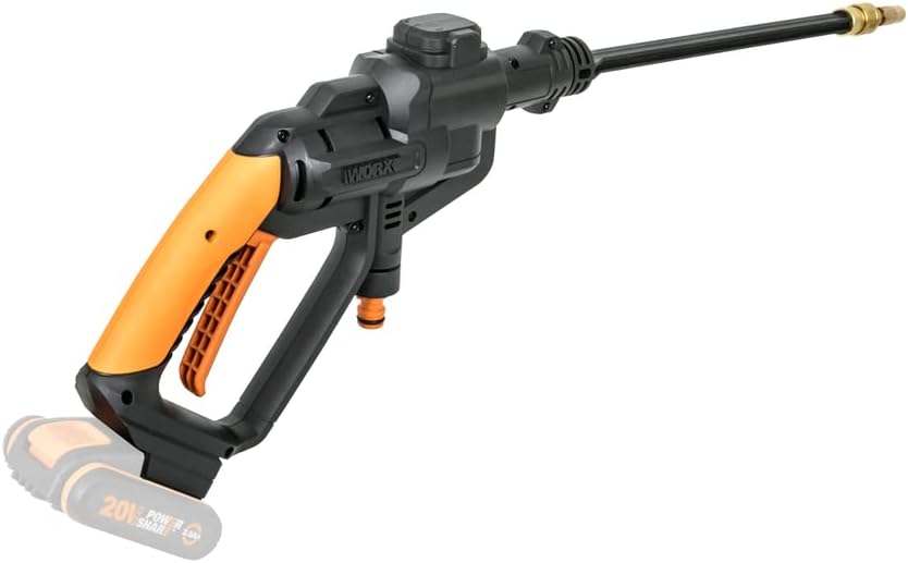 WORX WG620E.2 Akku Hochdruckreiniger Hydroshot 20V – Mobiler Hochdruckreiniger inkl. Multi-Sprühdüse, Waschbürste, Schaumdüse, Flaschenadapter, 6m Schlauch, Ladegerät & 20V Li-Ion Akku