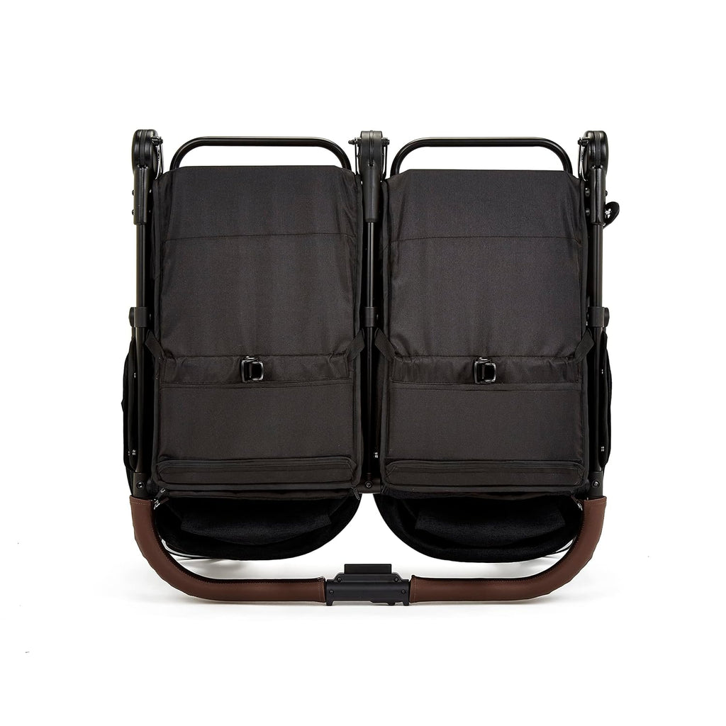 Passeggino gemellare Venus Max - adatto dalla nascita fino a 15 kg (circa 3 anni), passeggino compatto, leggero, pieghevole, inclusi parapioggia e coprigambe (Biscotto)