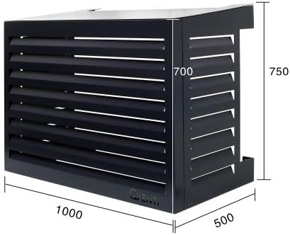 Copertura Qventi per condizionatore - Antracite/Grigio - Alluminio - Griglia di protezione - Rivestimento - Facile montaggio - Taglia S - Dimensioni esterne (LxPxH): 100 x 50 x 75 cm