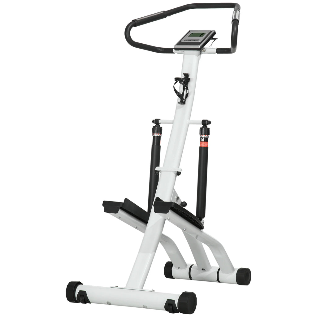 SPORTNOW Stepper con Maniglia 12 Livelli di Resistenza Display Monitor