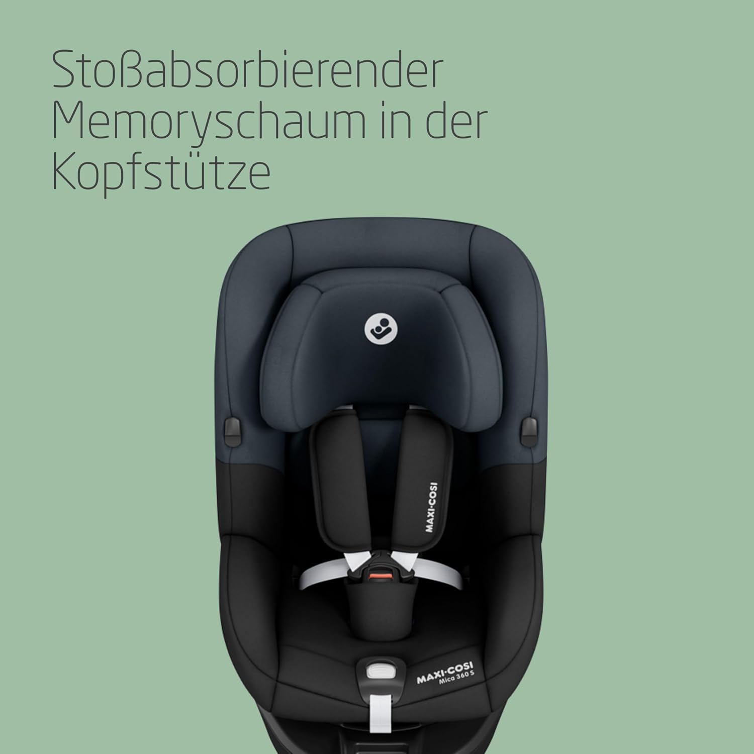 Maxi-Cosi Mica 360 S, Autositz 360 Grad drehbar, 3 Monate– 4 Jahre (61–105 cm), i-Size Baby Autositz, FlexiSpin Drehung, 5 Liegepositionen, G-CELL Schutz, Easy-in Gurthaken, Tonal Graphite