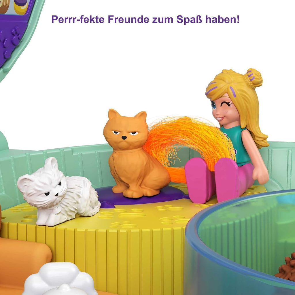 Polly Pocket GTN15 - Valigetta Caffetteria Riccio con Design Caffè e Animali, Mini Bambola Polly e HCG16 - Acquario Lontre, Tema Acquario con Micro Bambole Polly e Nicolas, 5 Sorprese e 12 Accessori