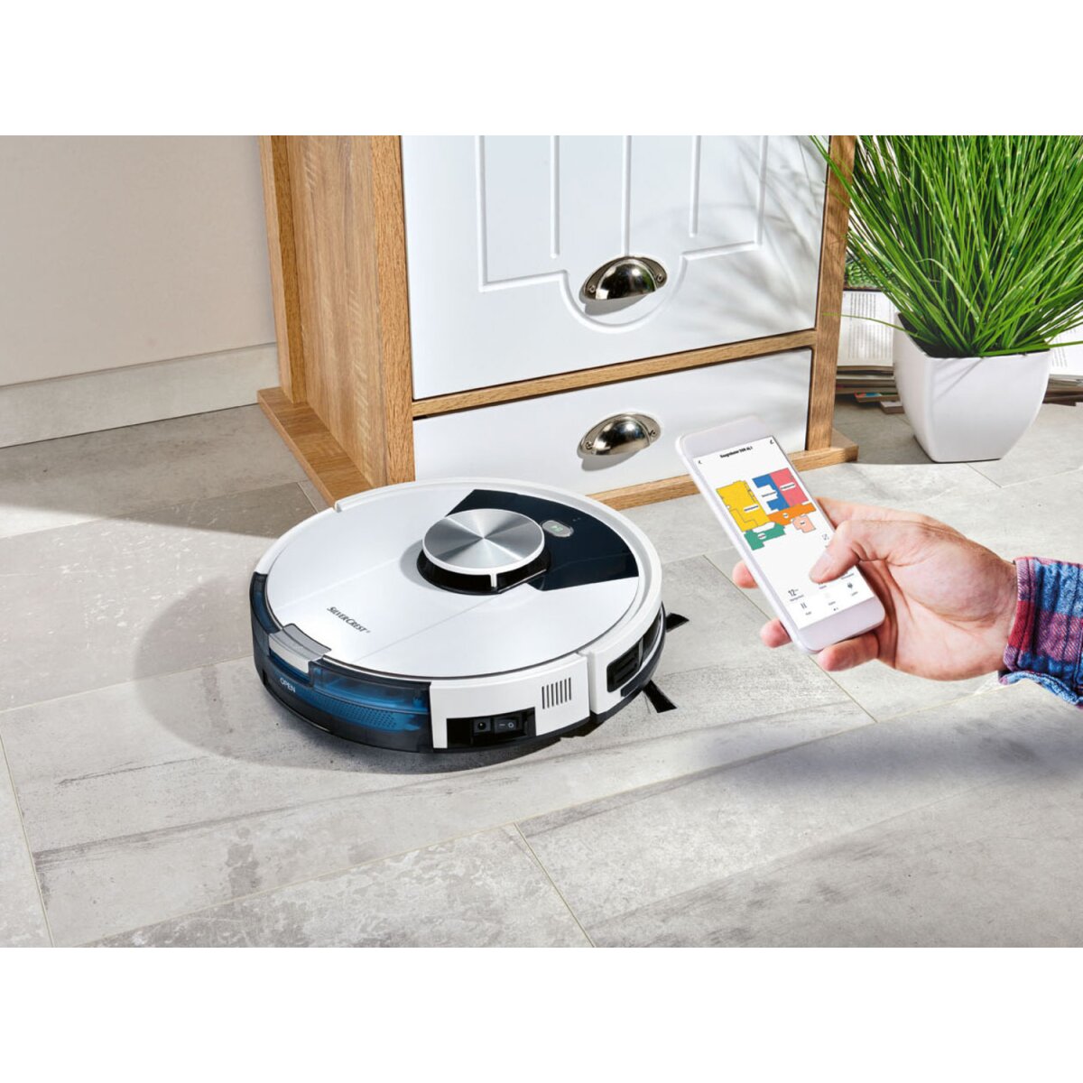 SILVERCREST® Robot aspirapolvere con app e navigazione laser - Prodotto di grado B, ottime condizioni
