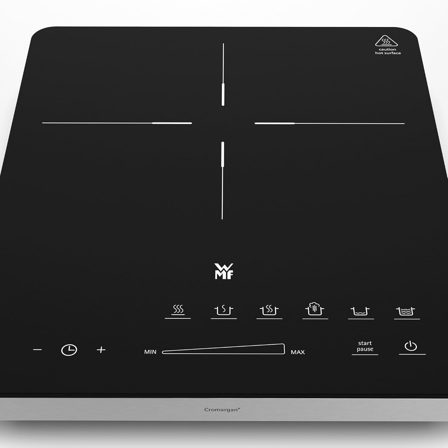 WMF Kult X Einzel- Induktionskochfeld, Kochplatte bis 28 cm, 1 Kochfeld, 8 Stufen, Topferkennung, Touch-Display, Glaskeramik, Timer-Funktion, 21 W & Stelio Wasserkocher Edelstahl 1,7l, edelstahl matt