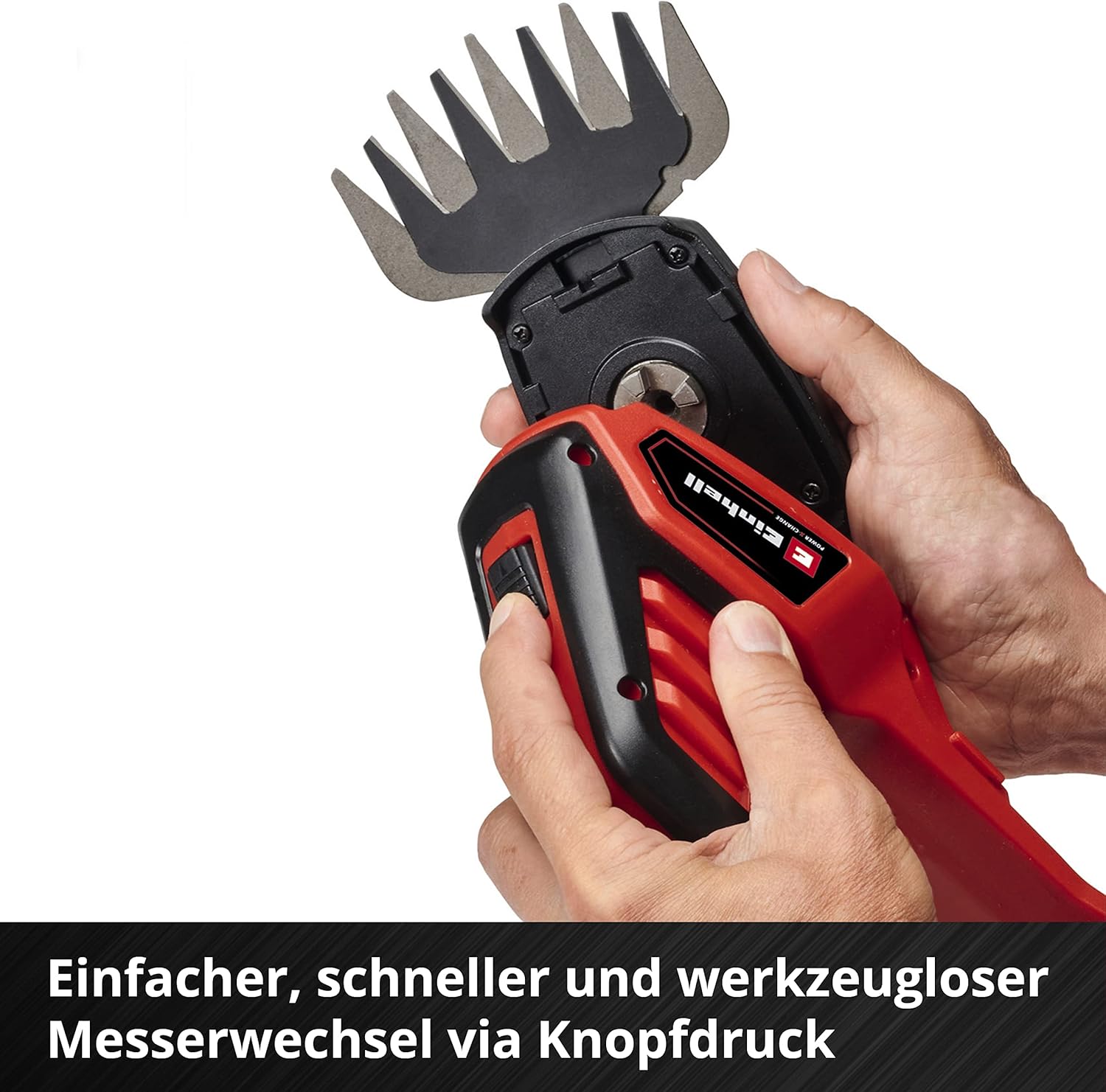 Tagliasiepi e tagliaerba a batteria Einhell GE-CG 18/100 Li-Solo Power X-Change (Li-Ion, 18 V, larghezza di taglio lama tagliaerba 100 mm, lama tagliasiepi 200 mm, senza batteria e caricabatterie)