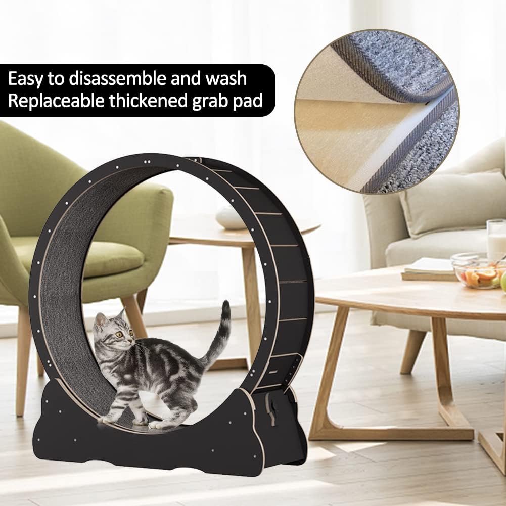 Keyzone Ruota per esercizi per gatti, 1100 x 345 x 1170 mm Tapis roulant per gatti, Tapis roulant con moquette, Attrezzatura fitness per la perdita di peso, Giocattolo sportivo per gatti, Per una vita più lunga del gatto