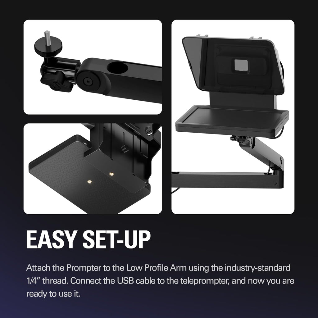 Elgato Prompter – Teleprompter mit integriertem Bildschirm für YouTube, Twitch, Zoom, Teams und mehr, unterstützt DSLR/Webcam/Smartphone, Drag&Drop-Monitoranzeige, funktioniert mit Mac/PC&Stream Deck