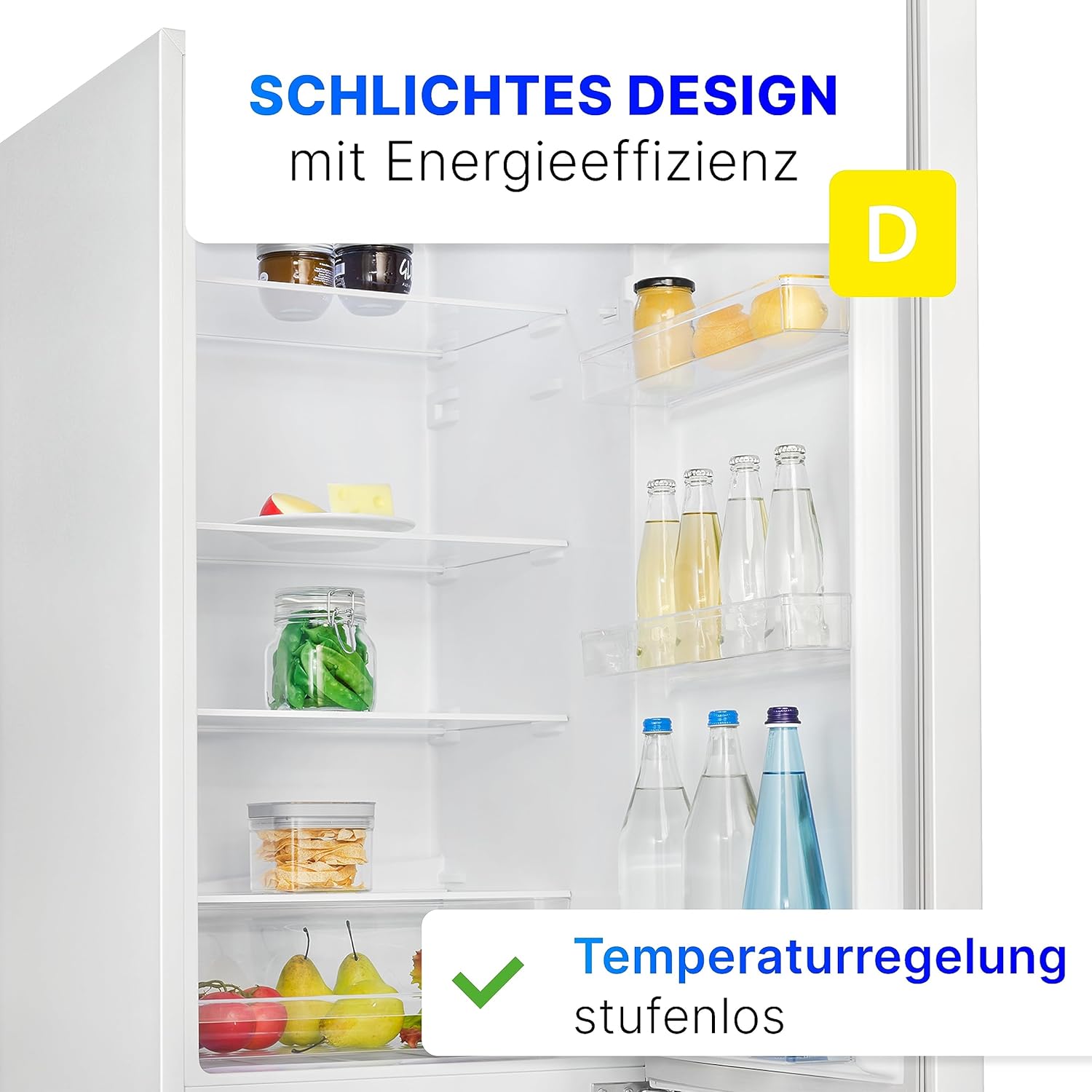 Combinazione frigo-congelatore Bomann®, capacità netta 269 L - Frigorifero: 198 L | Congelatore: 71 L, a risparmio energetico, silenzioso 39 dB, LED, porta reversibile, Altezza: 180 x Larghezza: 55 x Profondità: 55,8 cm - KG 184.1 bianco