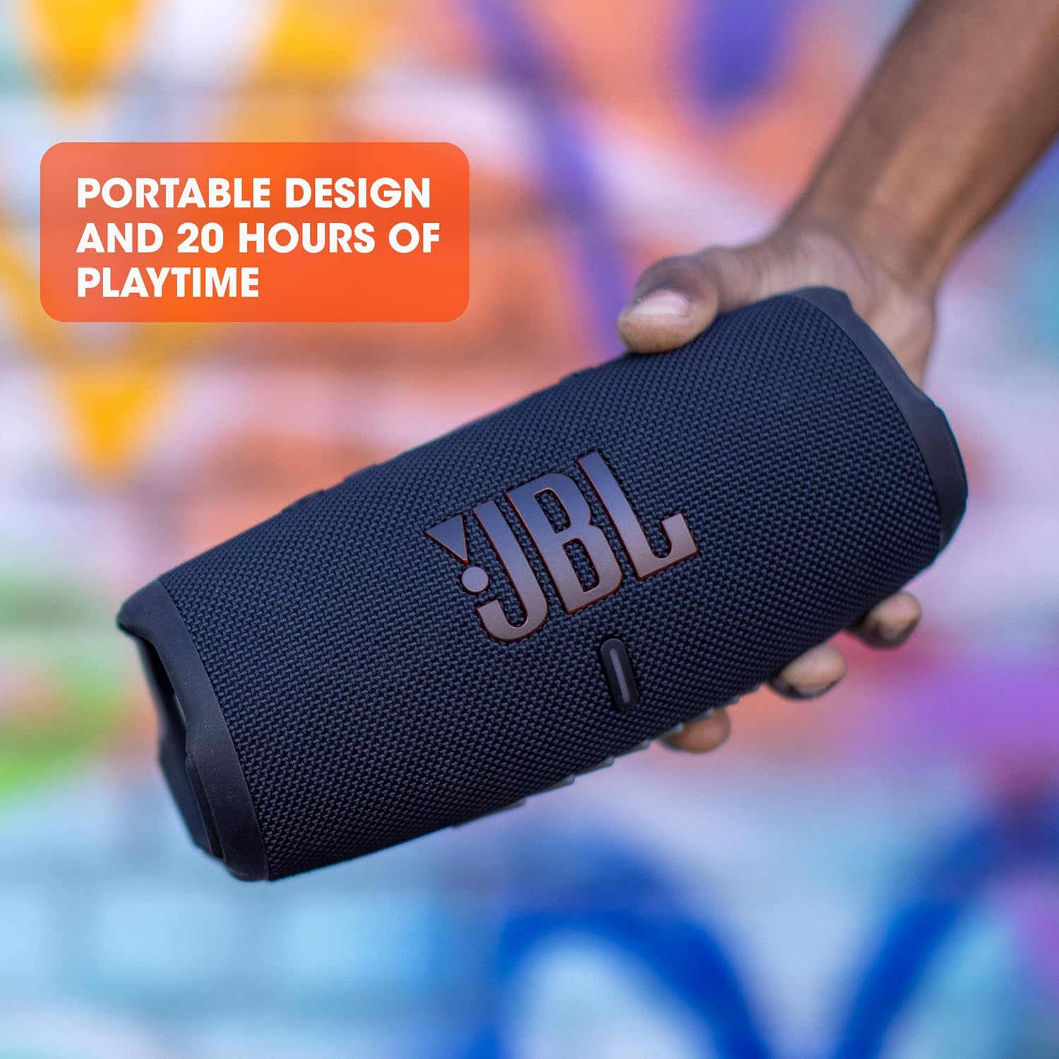 JBL Charge 5 altoparlante Bluetooth nero – Boombox portatile e impermeabile con power bank integrato – Fino a 20 ore di riproduzione musicale wireless con una sola carica della batteria
