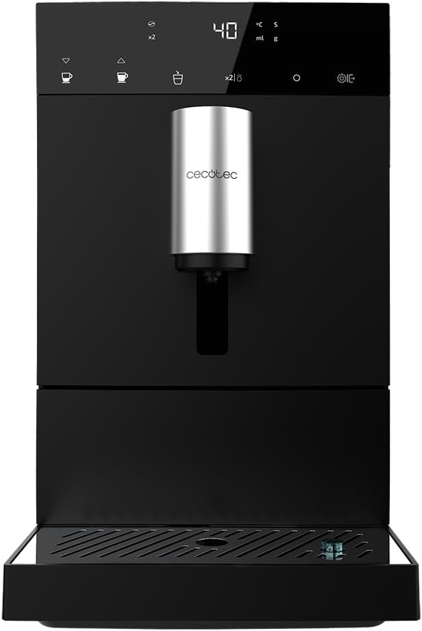 Macchina da caffè superautomatica compatta Cecotec Cumbia Cremmaet Compact, 1350 W, 19 bar e sistema Thermoblock, serbatoio acqua da 1,1 L e contenitore caffè da 150 g, Plug&Play, pulizia automatica