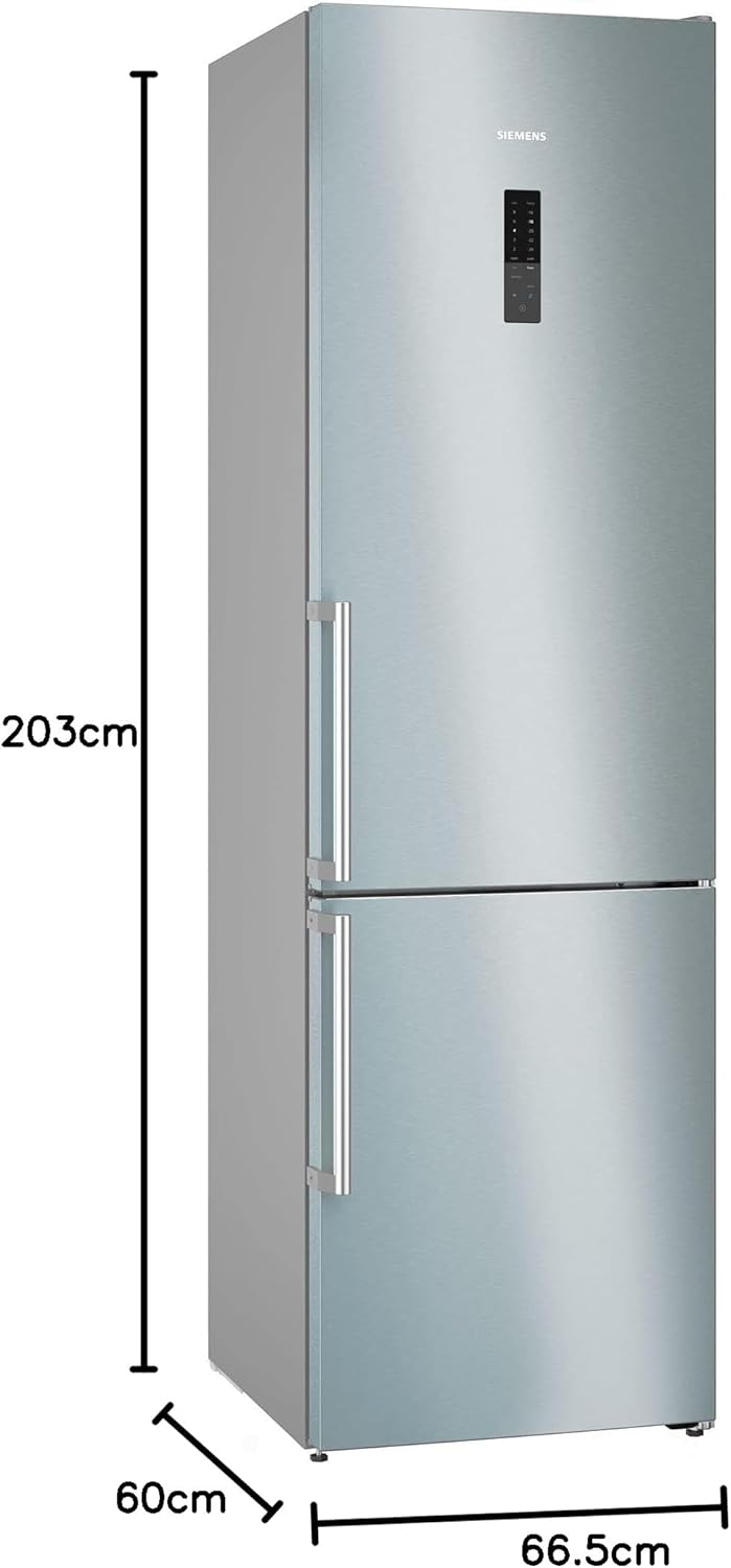 SIEMENS KG39EAICA iQ500 Frigorifero con congelatore, 201 x 60 cm, 249 L frigorifero + 94 L congelatore, LowFrost sbrinamento meno frequente, illuminazione a LED uniforme, BigBox spazio per alimenti congelati di grandi dimensioni
