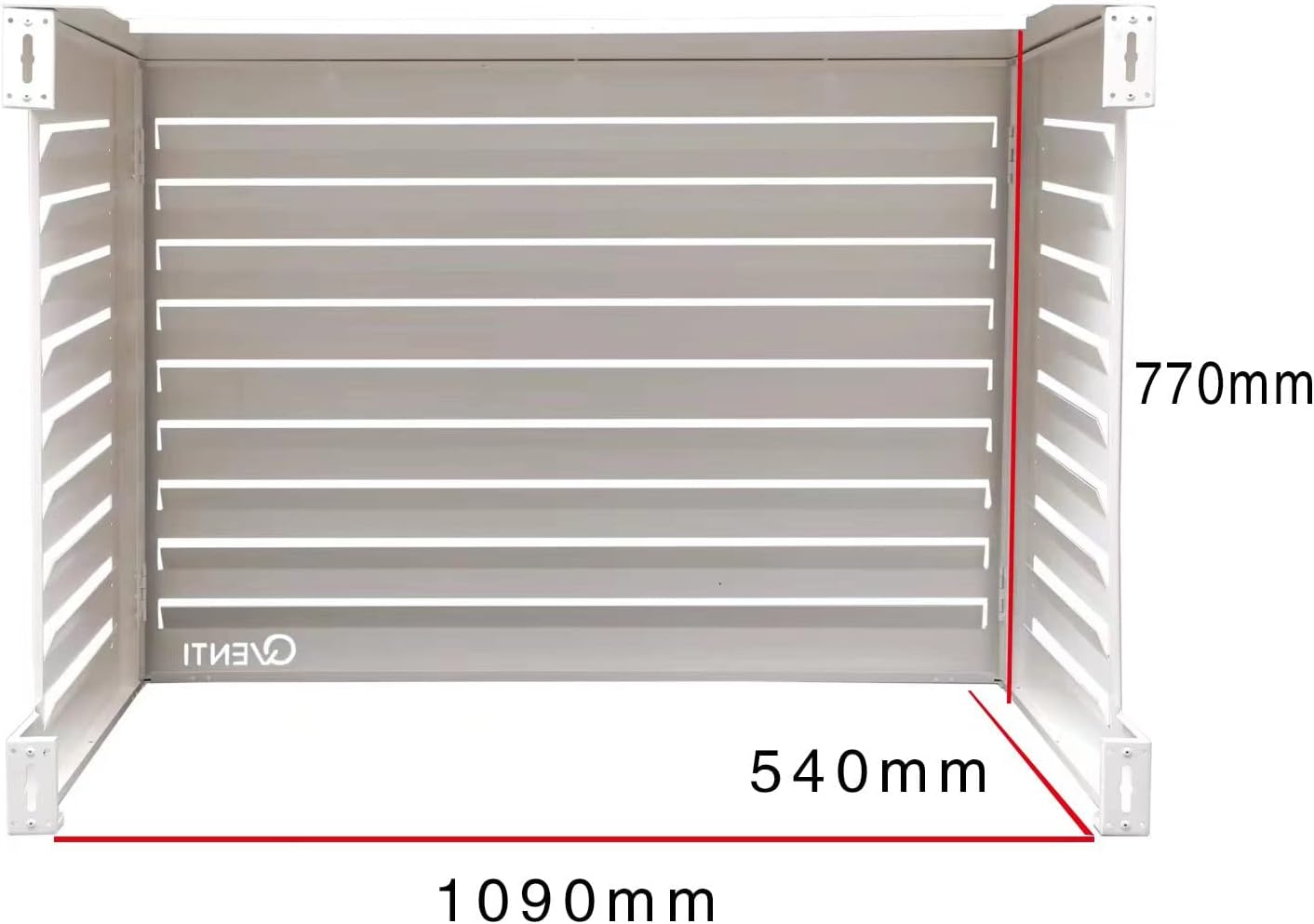 Copertura Qventi per condizionatore - Antracite/Grigio - Alluminio - Griglia di protezione - Rivestimento - Facile montaggio - Taglia S - Dimensioni esterne (LxPxH): 100 x 50 x 75 cm