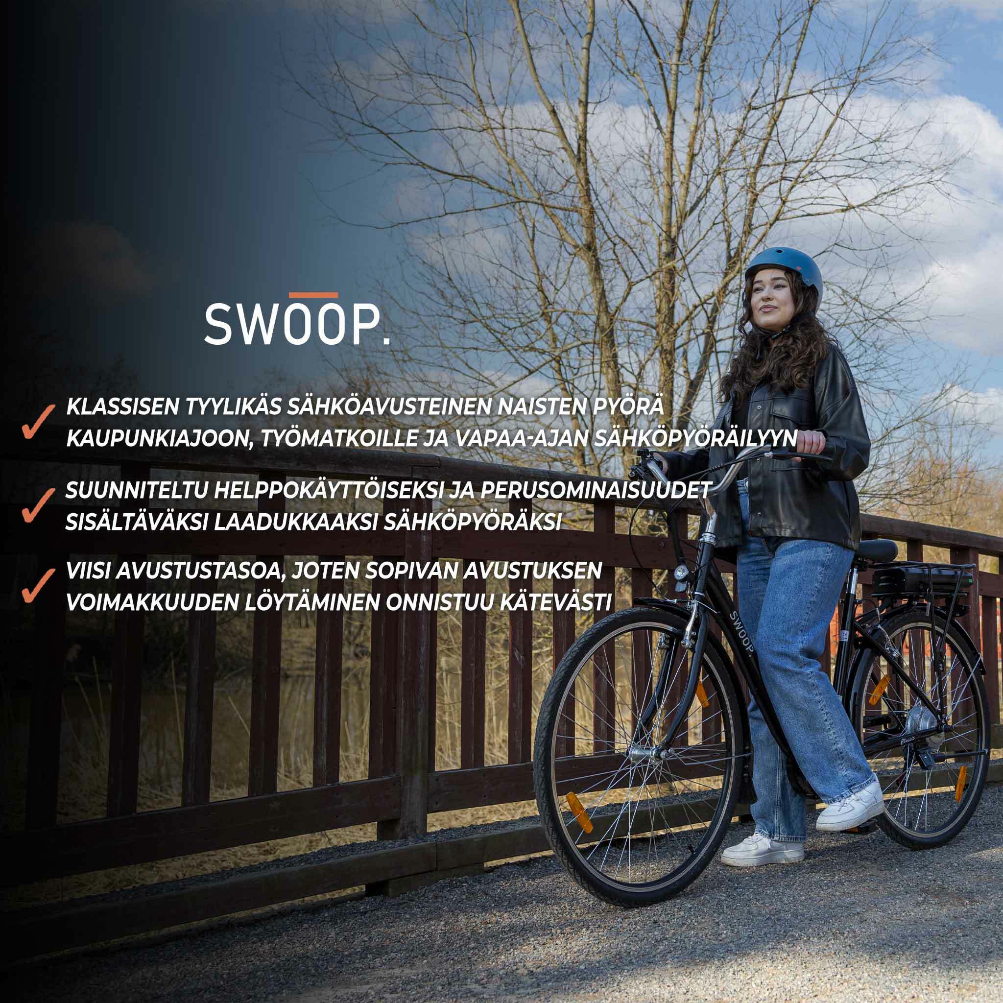 Swoop E-Bike Classic, Damen 28 Schwarz
