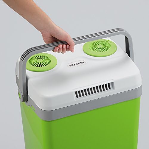 SEVERIN Electric Cool Box with a Cooling and Warming Function, 20 L, Incl. 2 Connections: 220 - 240 V / 12 V DC, KB 2922, Green-Grey, With additional USB connection, 28 l