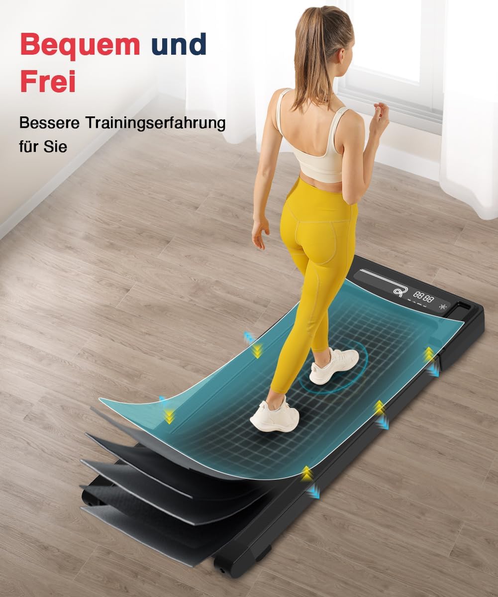 Redliro Tapis Roulant, Tapis Roulant per Casa con Telecomando e Display a LED, Tapis Roulant Compatto e Silenzioso Sottoscrivania per Casa/Ufficio 1-6km/h