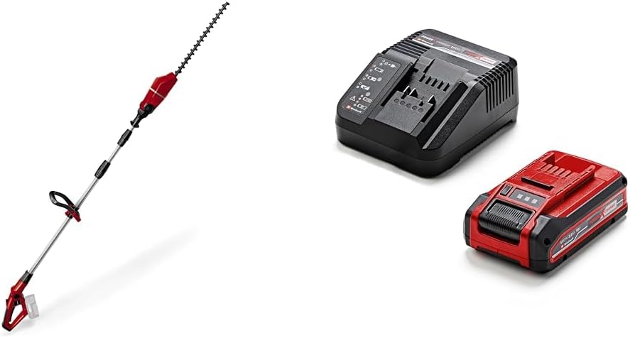 Einhell Tagliasiepi Telescopico a Batteria GE-HH 18/45 Li T-Solo Power X-Change (Li-Ion, 18 V, lunghezza lama 45 cm, lame in acciaio tagliate al laser e levigate al diamante, senza batteria e caricabatterie)