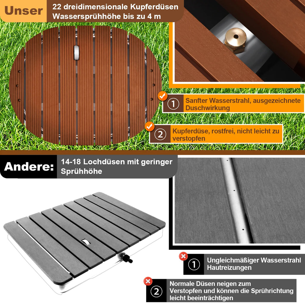 Sonnewelt Doccia da Giardino a Pavimento con Furad e Ugelli in Rame
