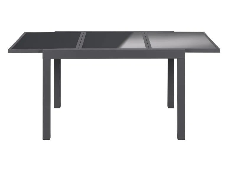 Set in alluminio »Houston«, 9 pezzi - Tavolo allungabile e 8 sedie schienale alto, grigio