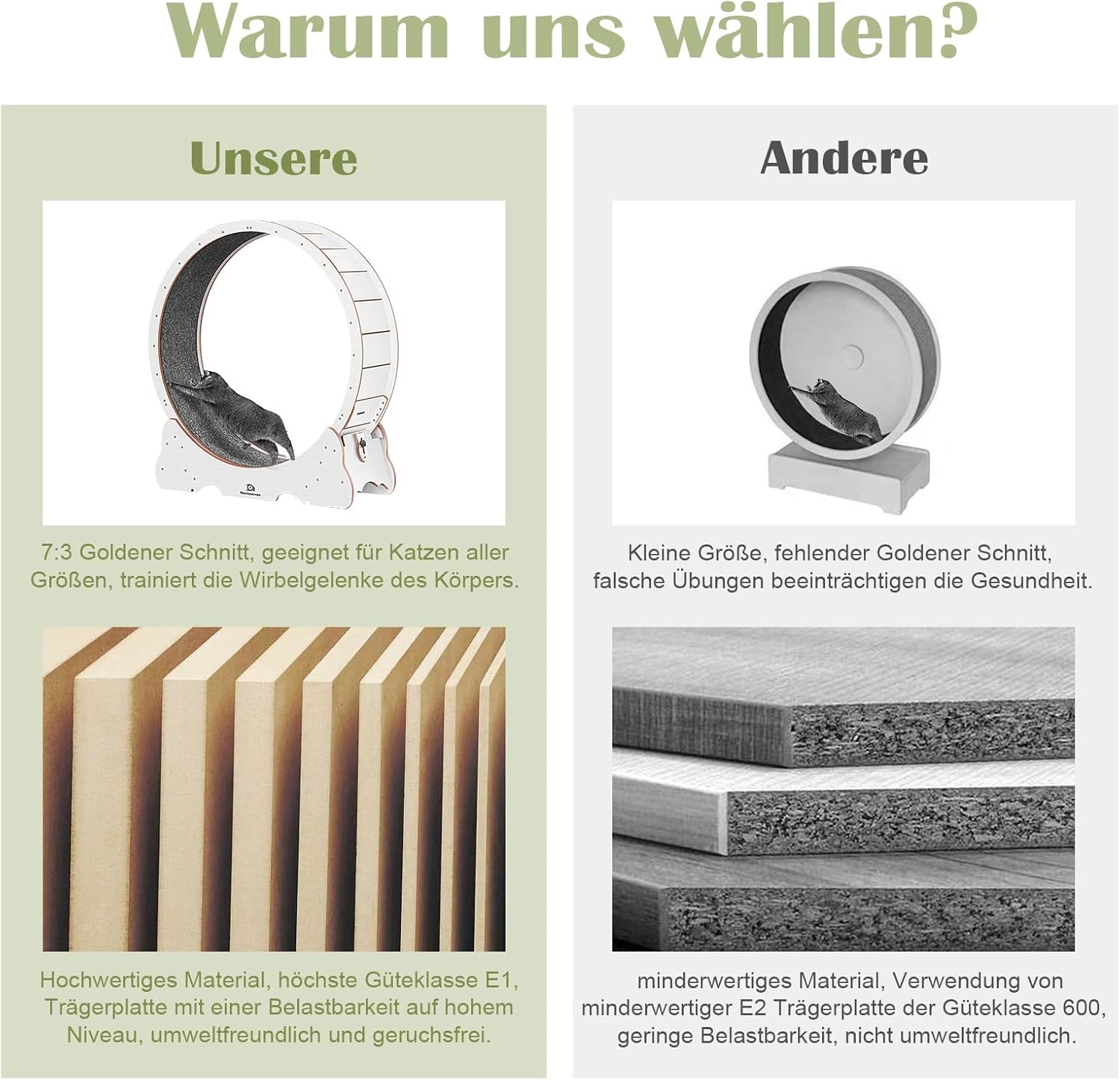 Naviconvex Katzenlaufrad laufrad Katze Laufen Laufrad Katze Laufen Super Leise Katzen Laufrad Laufrad für Katzen Laufrad Katze Katzenrad Katzenlaufrad XL Holzfarbe