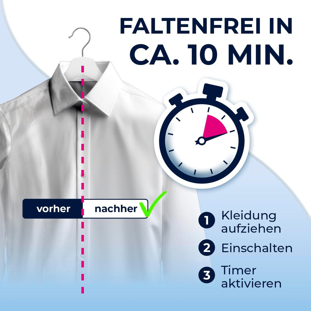 CLEANmaxx Stiratore automatico per camicie per asciugare e stirare camicie e bluse, inclusivo di accessorio per pantaloni | Il modo innovativo e delicato per stirare il vostro bucato