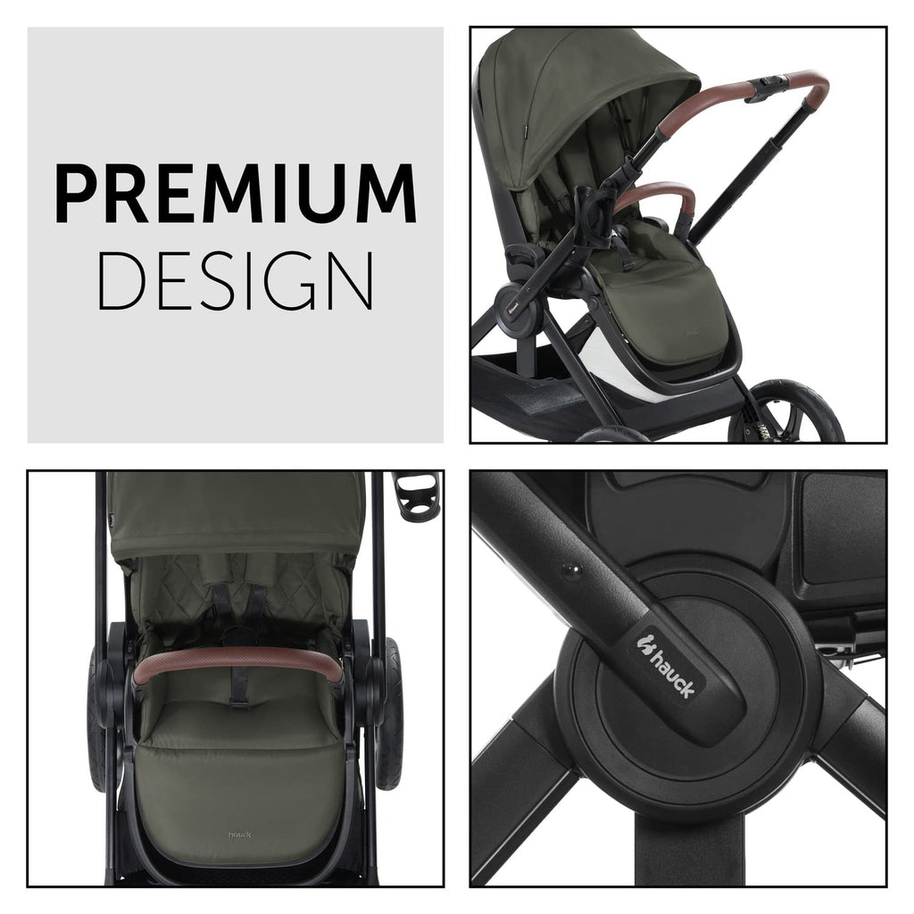 hauck Kinderwagen mit Beindecke Walk N Care ab Geburt bis 22 kg mit Liegefunktion, Becherhalter, Sitz Wendbar & Höhenverstellbar, Gummireifen, Teleskopgriff, UPF 50+, Zusammenklappbar (Dark Navy Blue9