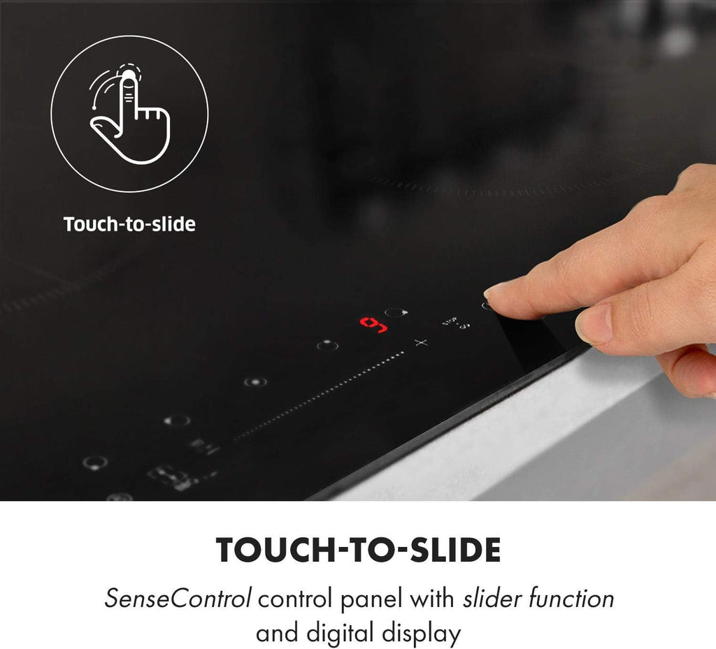Klarstein Piano Cottura a Induzione, Piano Cottura in Vetroceramica, con 4 Piastre, Incasso con Display Touch, Display Digitale e Funzione Timer, Riscaldamento Veloce, 7000 Watt