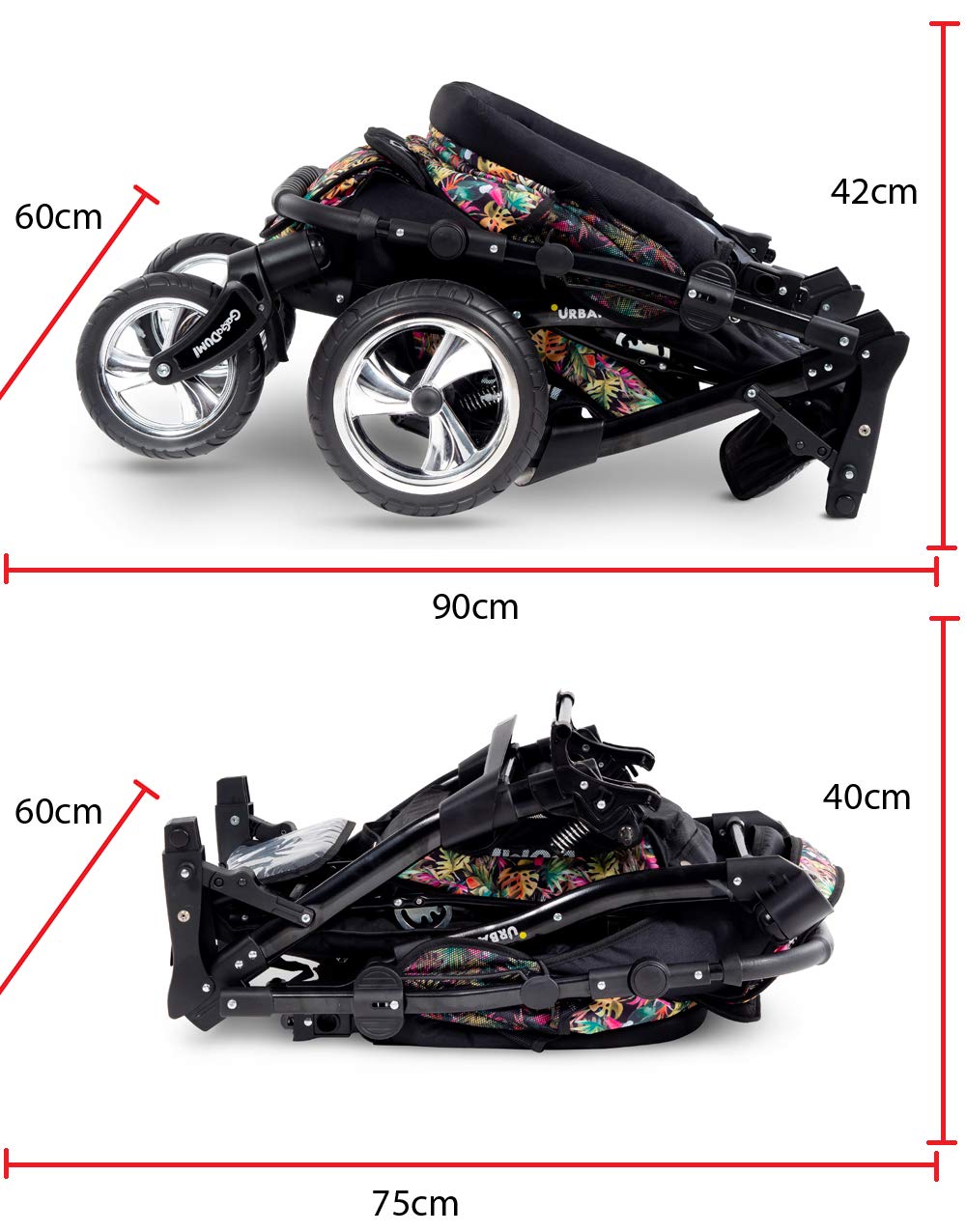 GaGaDumi Urbano 3 in 1 Kombikinderwagen Kinderwagen mit Autositz Komplettset incl Babyschale Buggy Wickeltasche Regenschutz Moskitonetz Voll-Gummireifen Beige/Schwarz