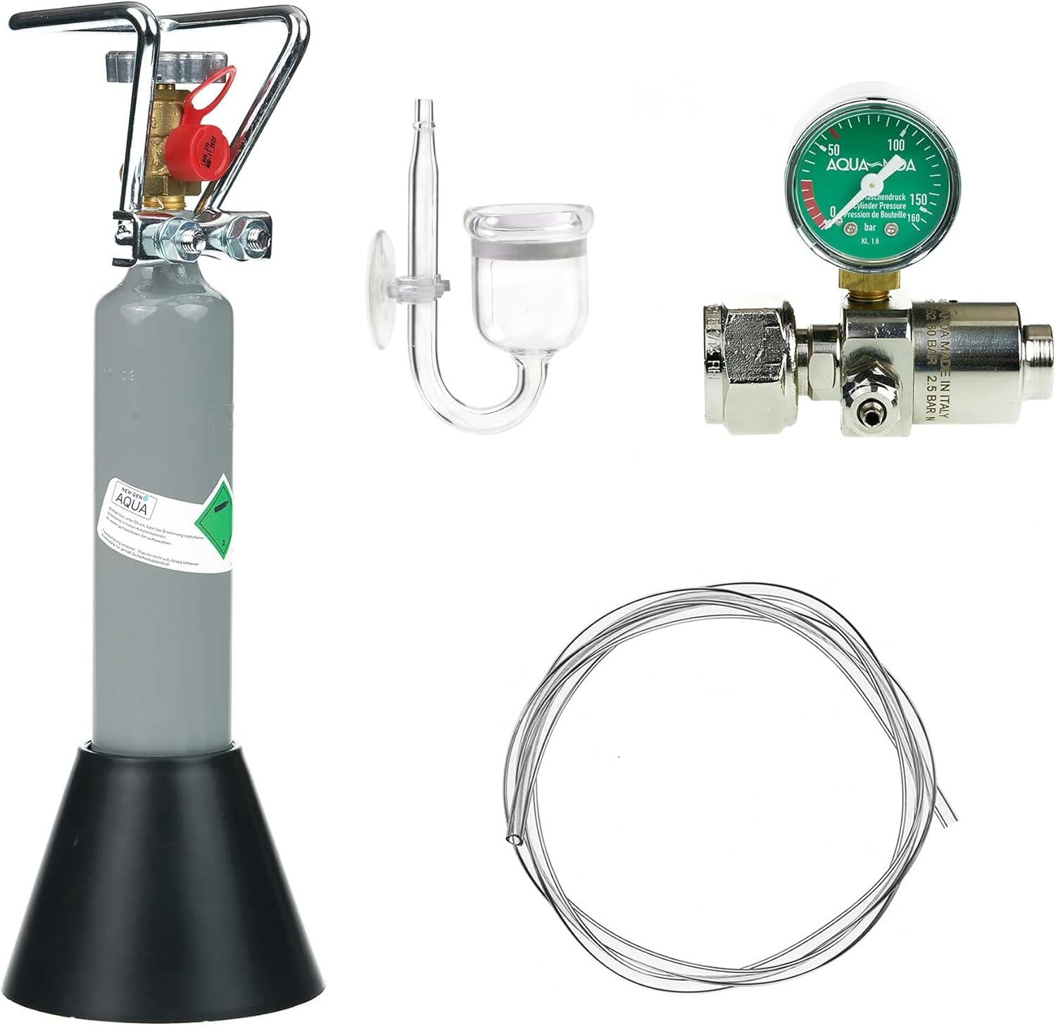 co2 Anlage Aquarium Komplett-Set Ultimate mit 2kg Mehrwegflasche für Aquarien, gefüllt, NEU - Verschiedene Varianten beachten