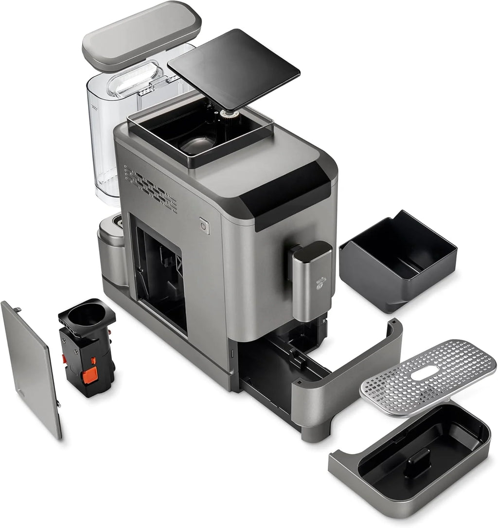 Tchibo Macchina da Caffè Automatica Esperto2 Caffè con Funzione 2 Tazze per Caffè Crema ed Espresso, Nero Granito - INCLUSO set di prova caffè GRATUITO