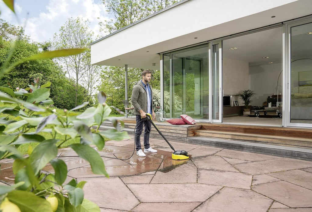 Kärcher Pulitore per superfici T-Racer T 7 Plus (protezione antispruzzo, per grandi superfici, due ugelli a getto piatto, impugnatura per lavorare in verticale, ugello Power, ugello di risciacquo)