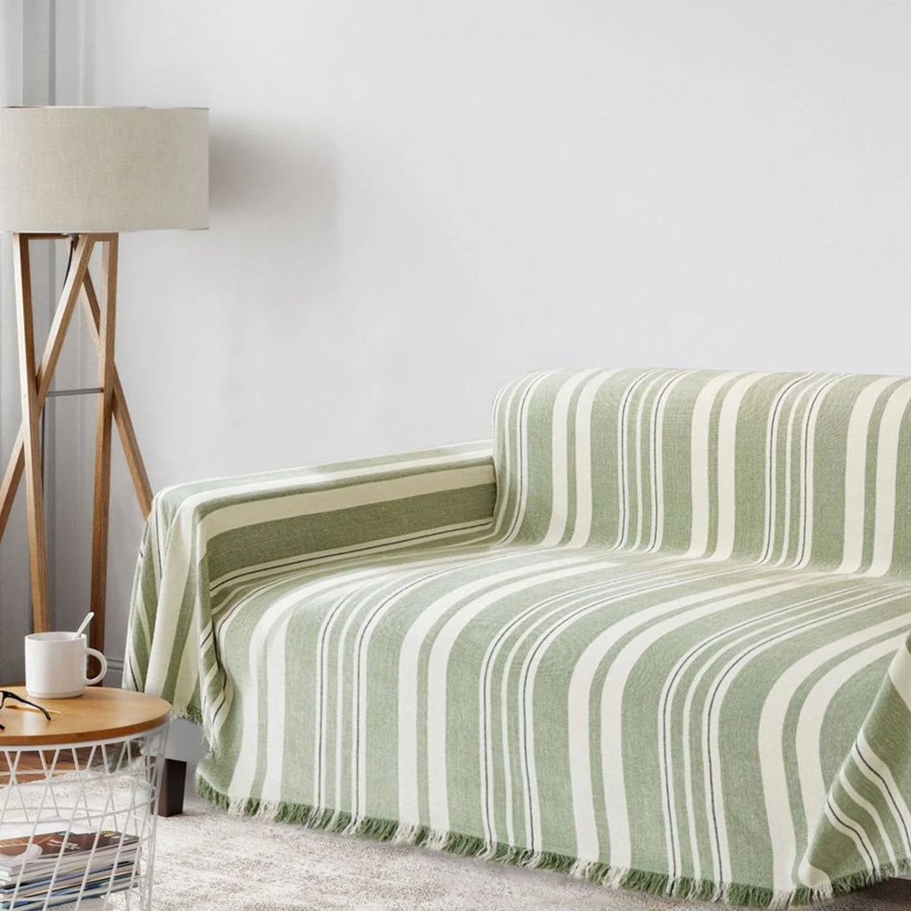 Sofabezug Stripe Grün – Moderner Couchschutz mit Streifenmuster