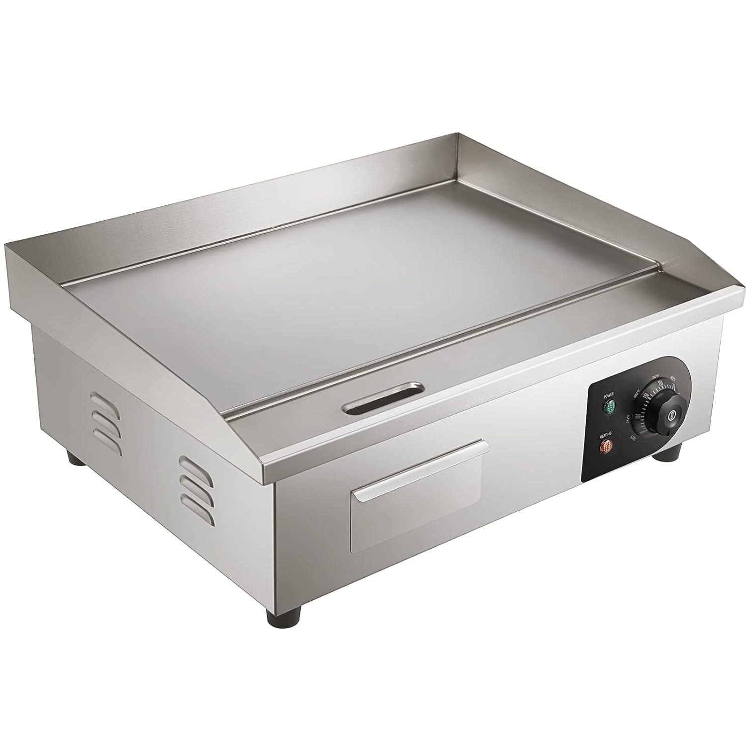 VEVOR Barbecue Elettrico 54 x 30 cm, Piastra Elettrica 3000W, Piastra di Cottura Commerciale in Ferro, Temperatura Regolabile 50 – 300 °C, Facile da Pulire per Barbecue